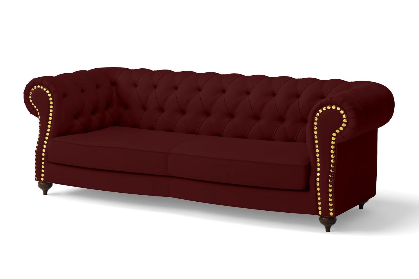 Bitonto 3 Seater Sofa Red Leather