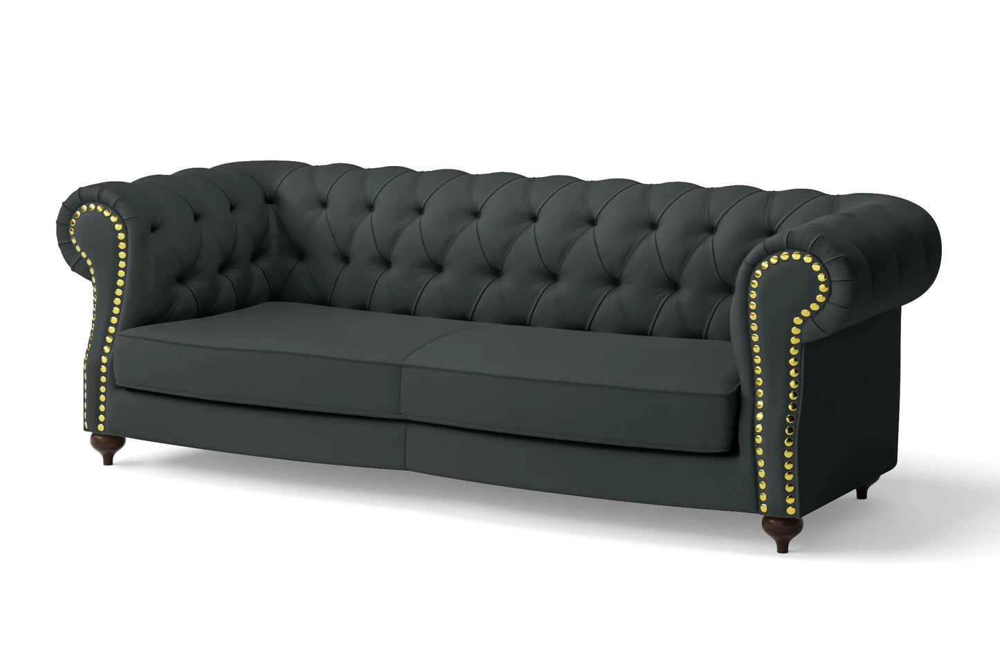 Bitonto 3 Seater Sofa Slate Leather