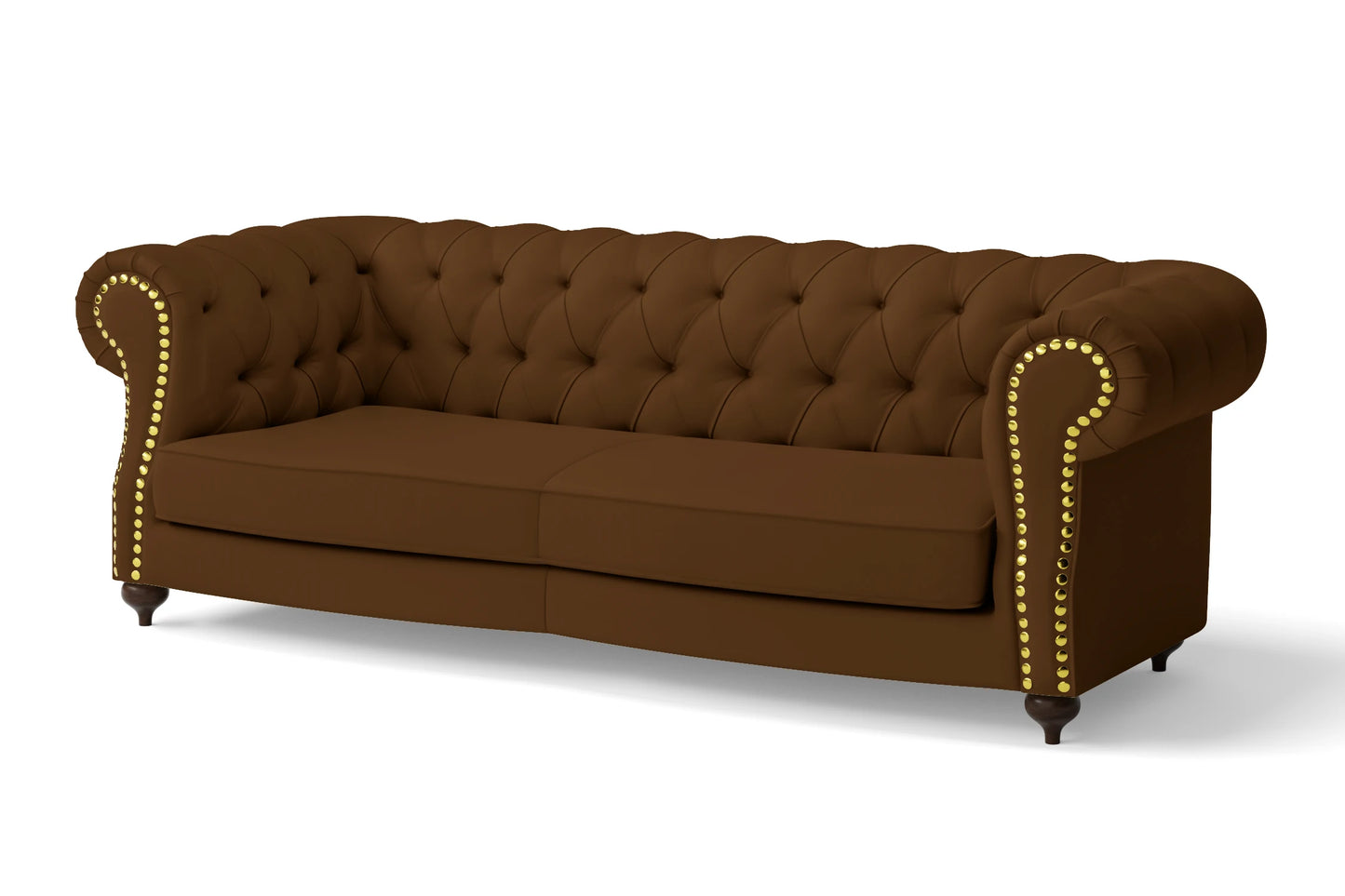 Bitonto 3 Seater Sofa Walnut Brown Leather