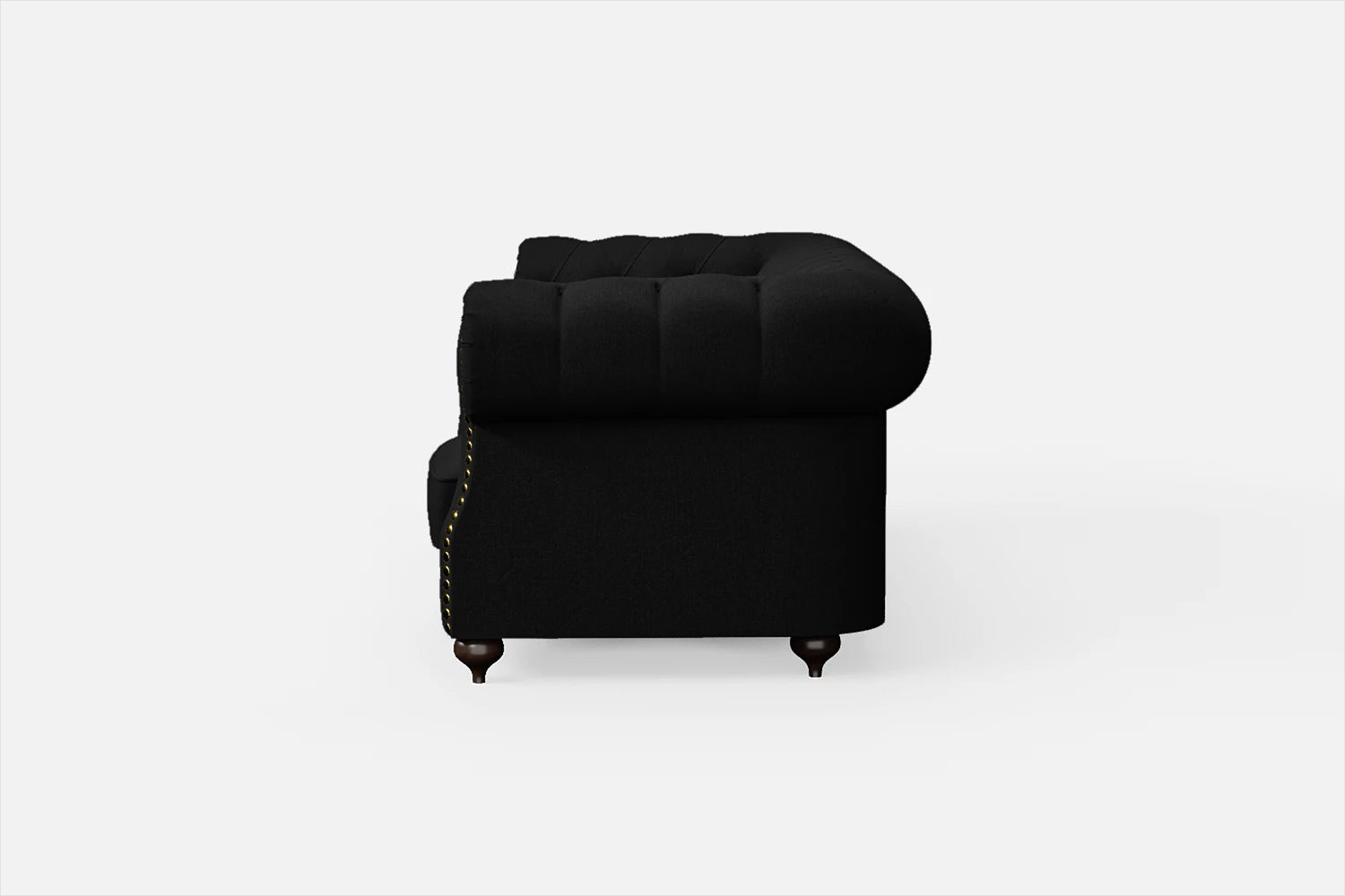 Bitonto 3 Seater Sofa Black Linen Fabric