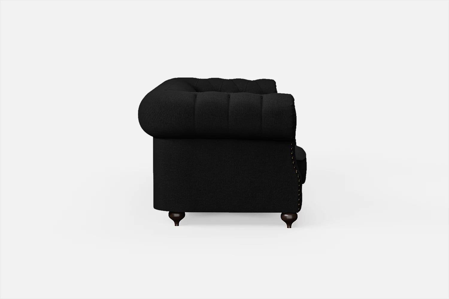 Bitonto 3 Seater Sofa Black Linen Fabric