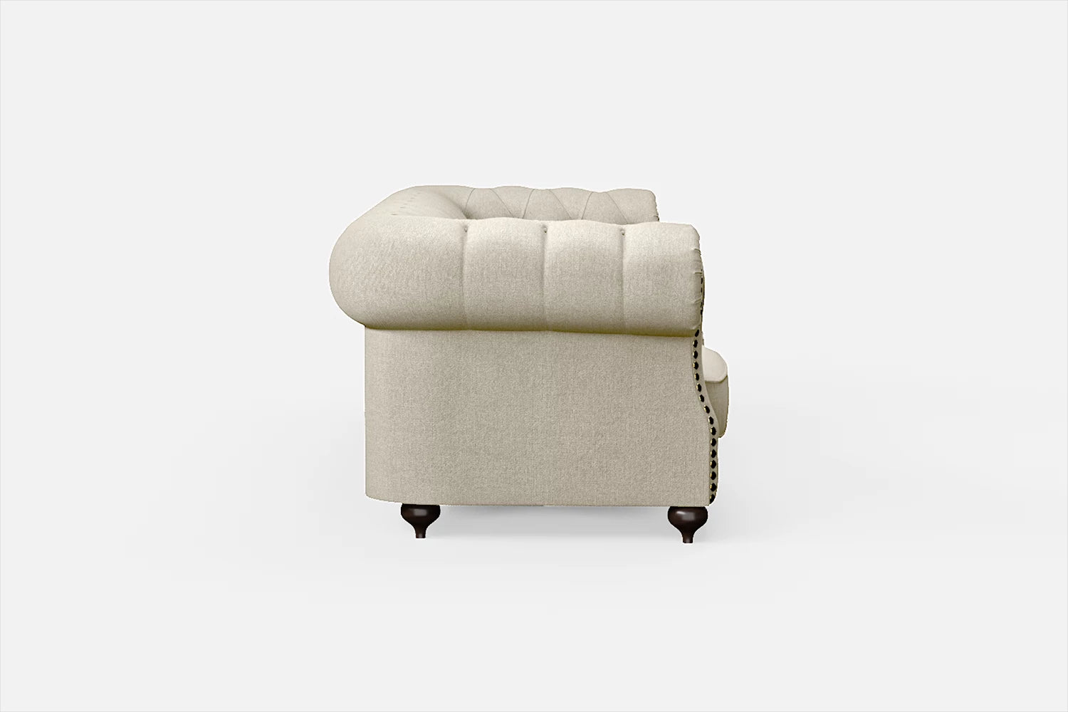 Bitonto 3 Seater Sofa Cream Linen Fabric