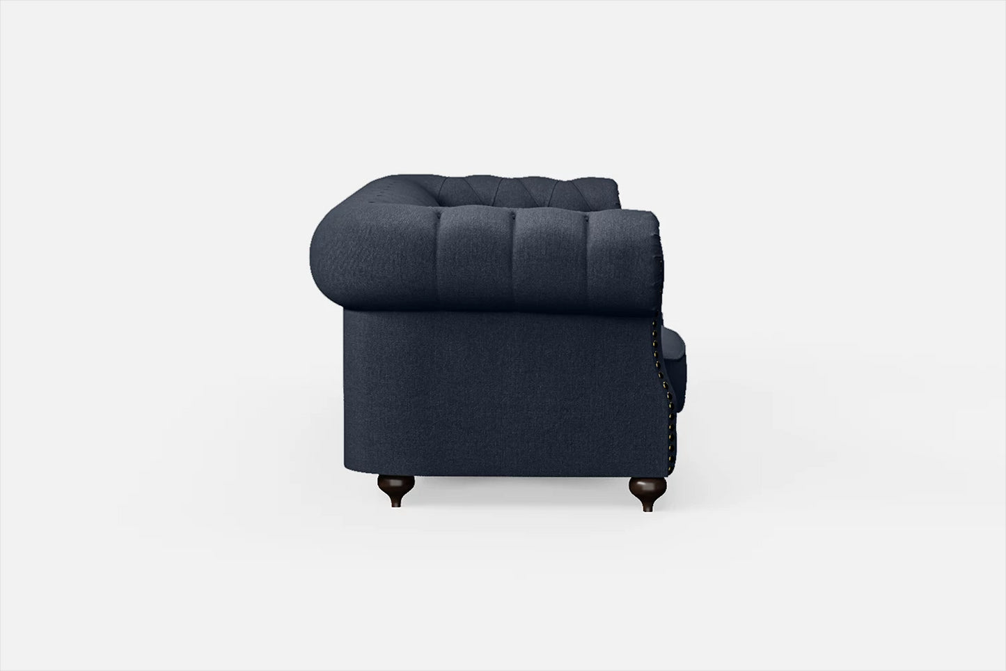 Bitonto 3 Seater Sofa Dark Blue Linen Fabric