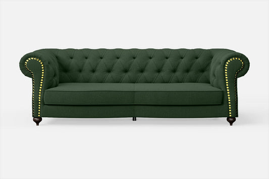 Bitonto 3 Seater Sofa Forest Green Linen Fabric