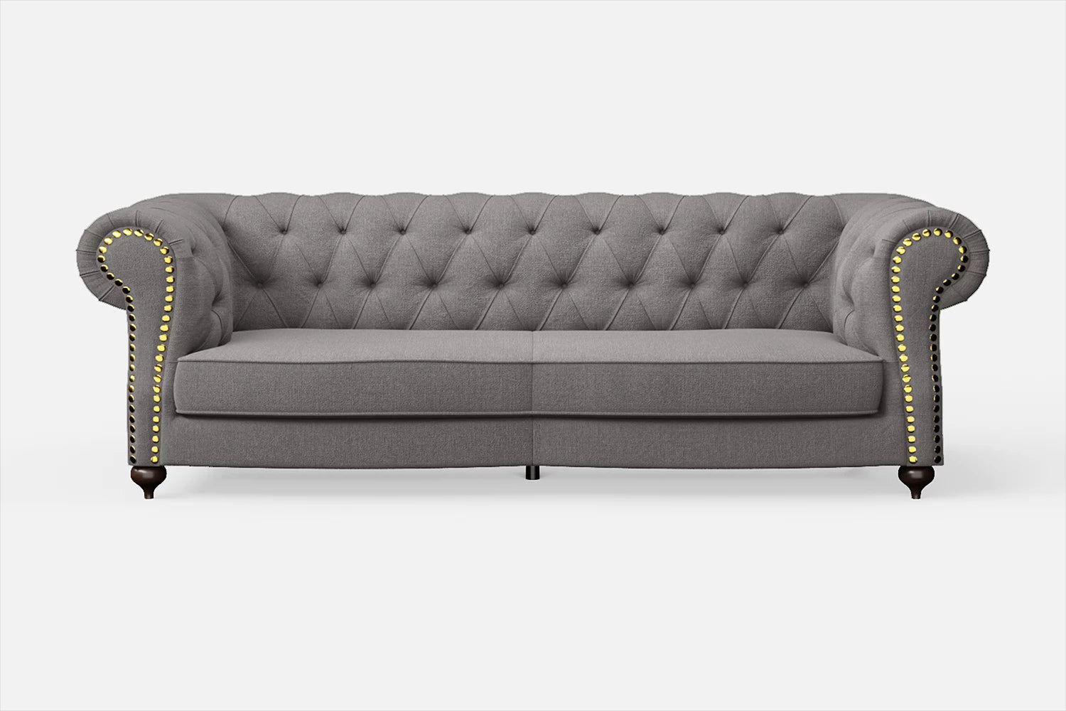 Bitonto 3 Seater Sofa Grey Linen Fabric