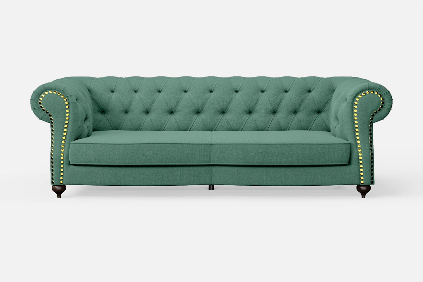 Bitonto 3 Seater Sofa Mint Green Linen Fabric