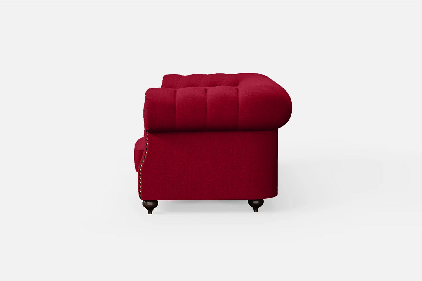 Bitonto 3 Seater Sofa Red Linen Fabric