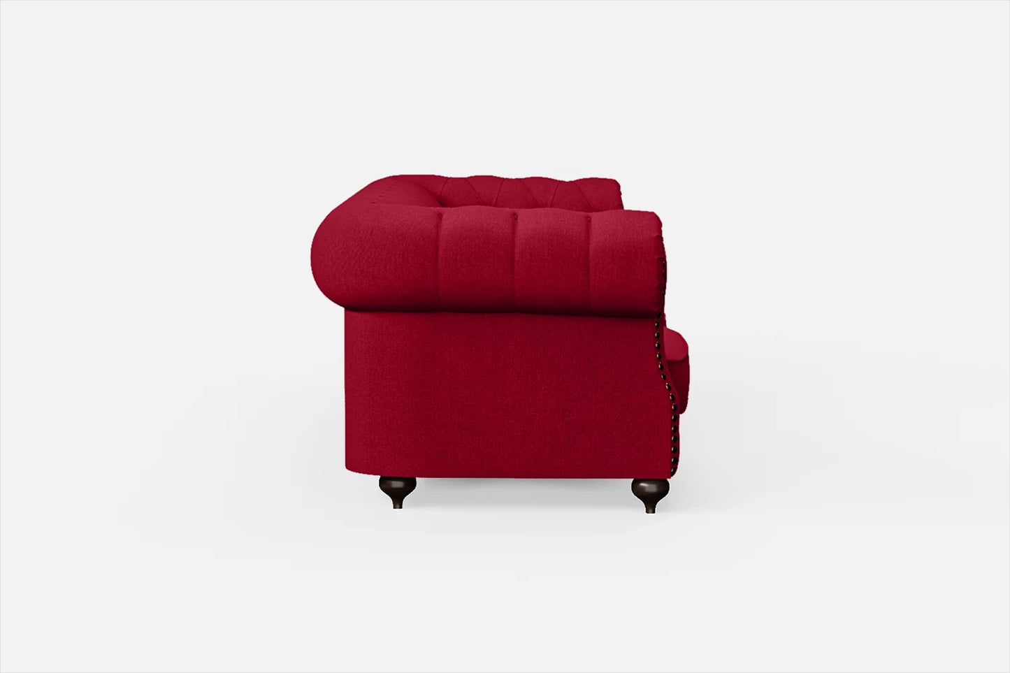 Bitonto 3 Seater Sofa Red Linen Fabric