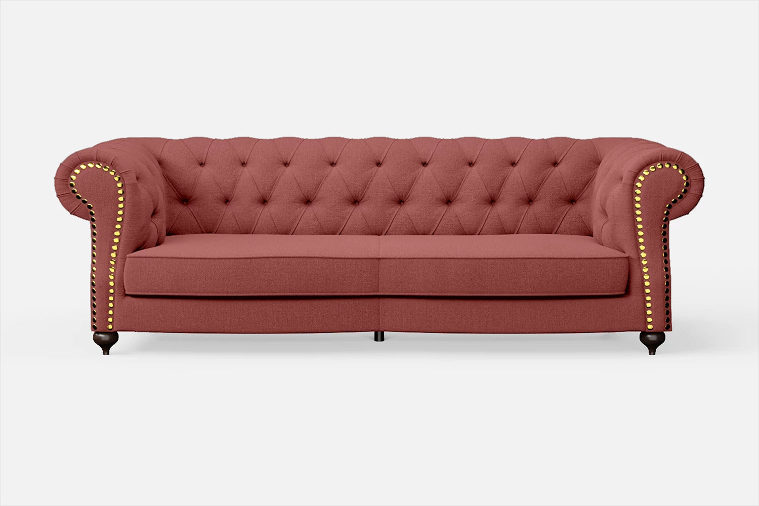 Bitonto 3 Seater Sofa Rose Pink Linen Fabric