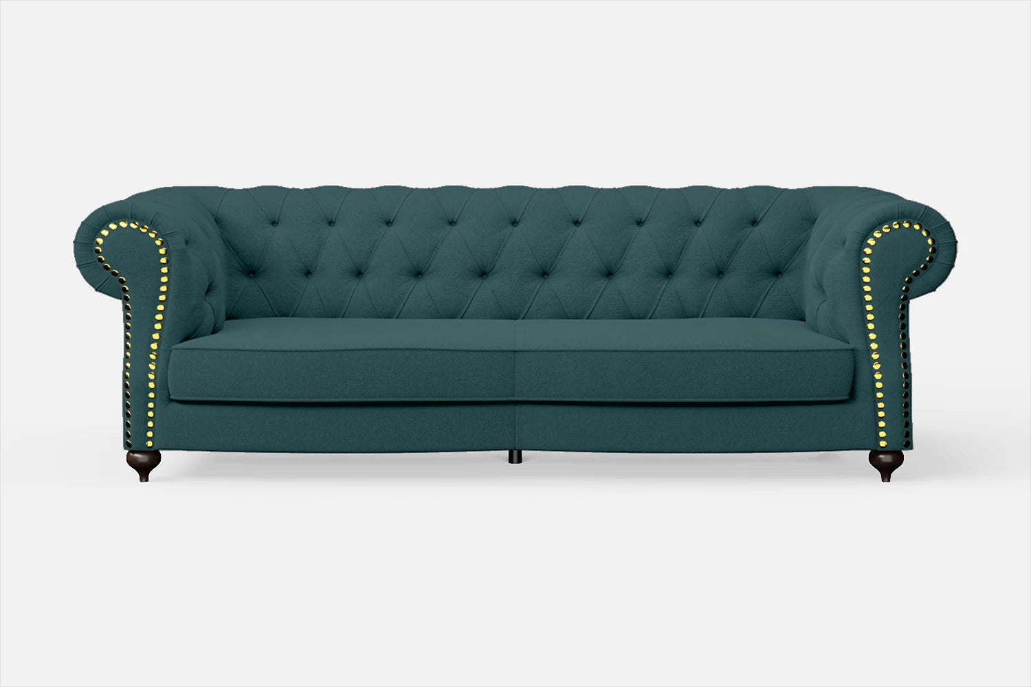 Bitonto 3 Seater Sofa Teal Linen Fabric