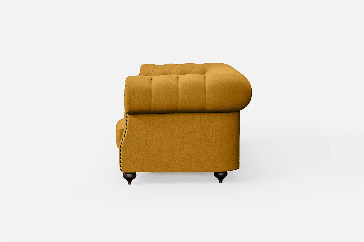 Bitonto 3 Seater Sofa Yellow Linen Fabric