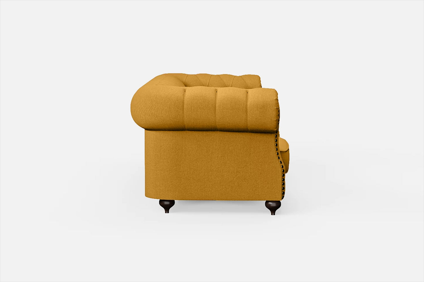 Bitonto 3 Seater Sofa Yellow Linen Fabric