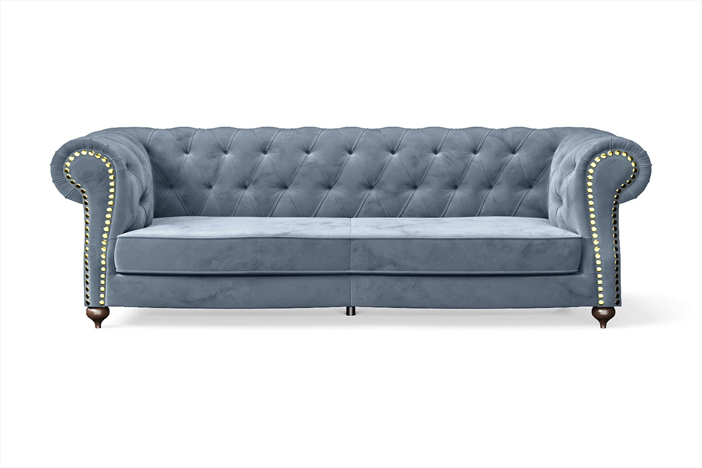 Bitonto 3 Seater Sofa Baby Blue Velvet