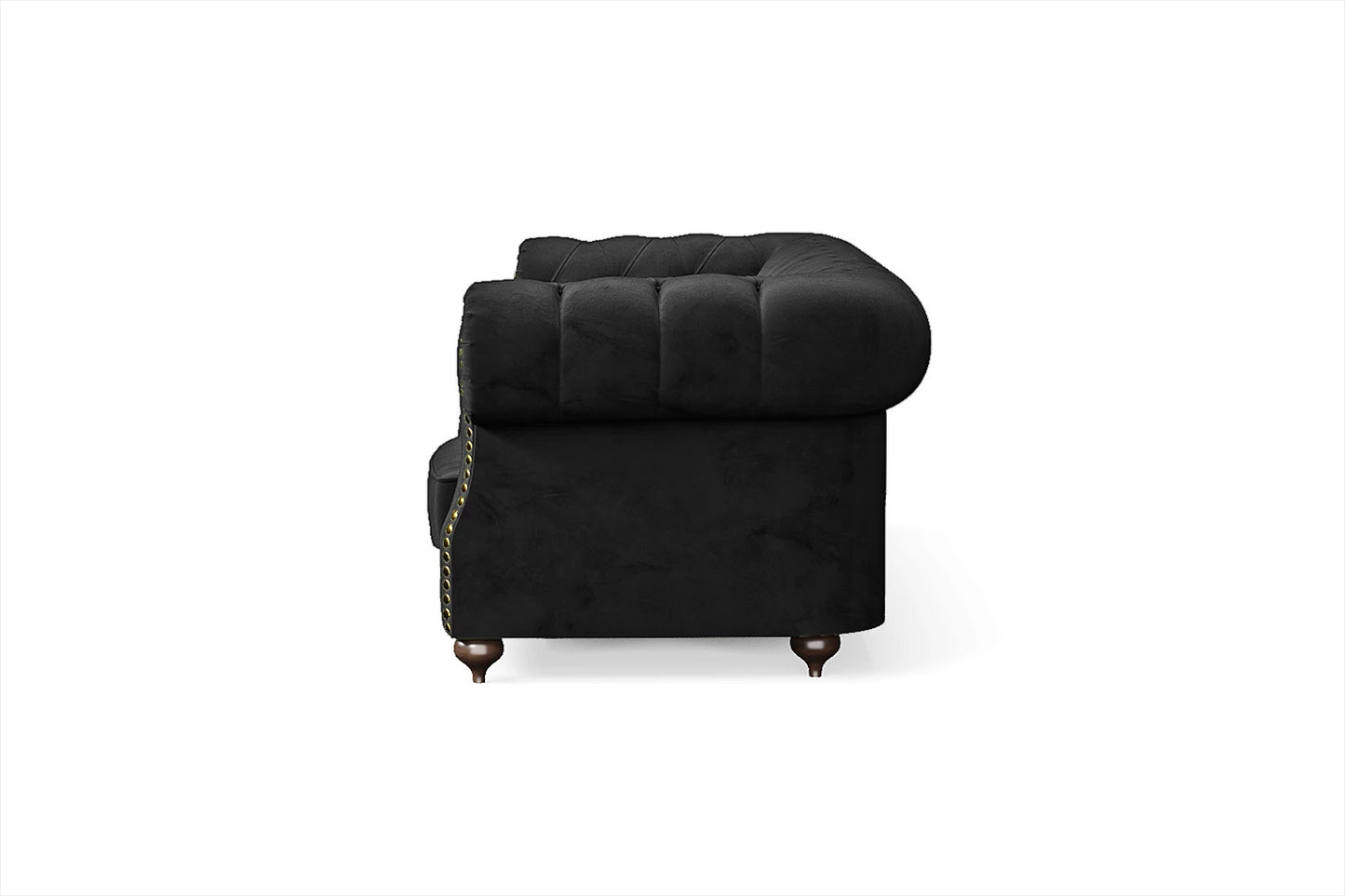 Bitonto 3 Seater Sofa Black Velvet