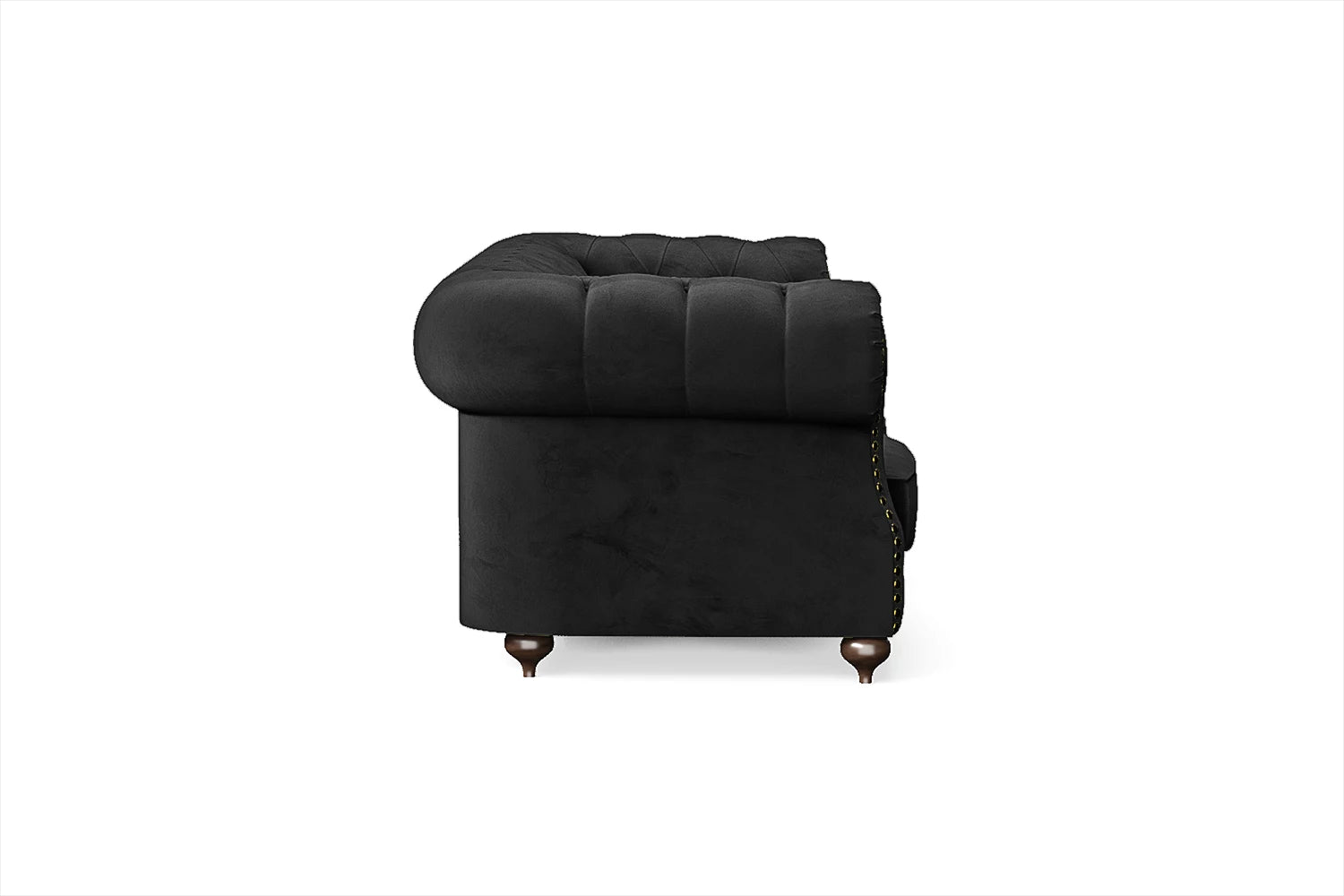 Bitonto 3 Seater Sofa Black Velvet