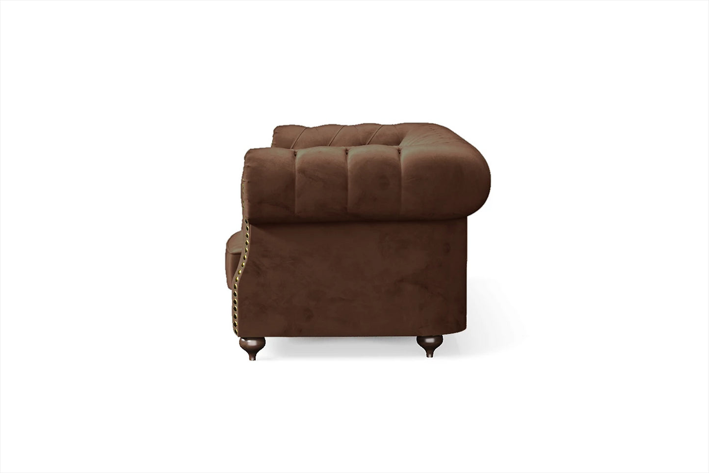 Bitonto 3 Seater Sofa Coffee Brown Velvet