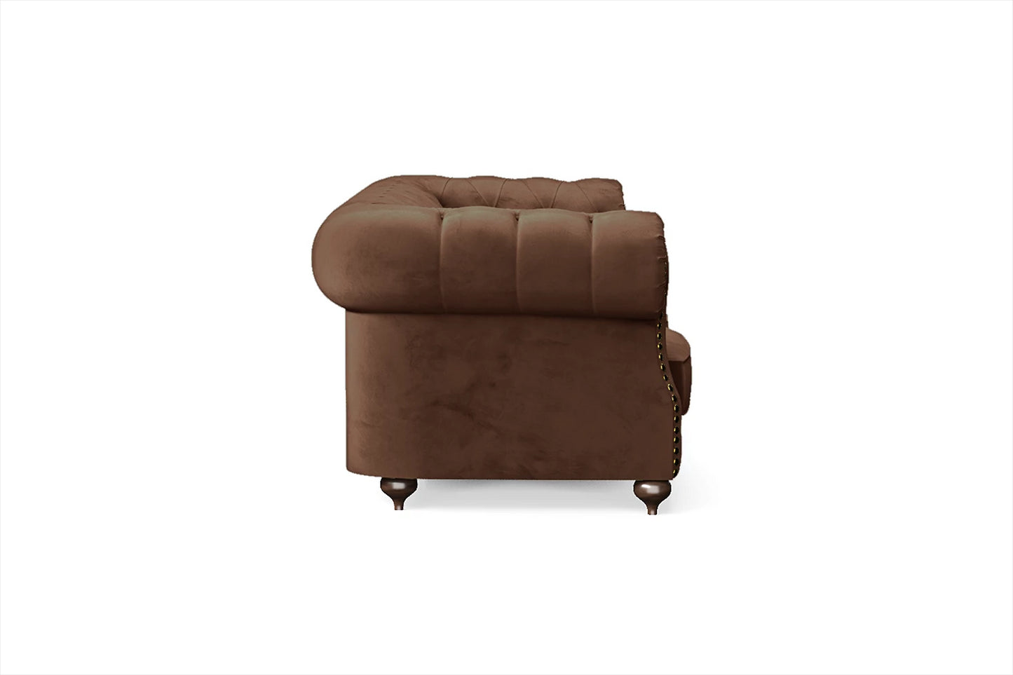 Bitonto 3 Seater Sofa Coffee Brown Velvet