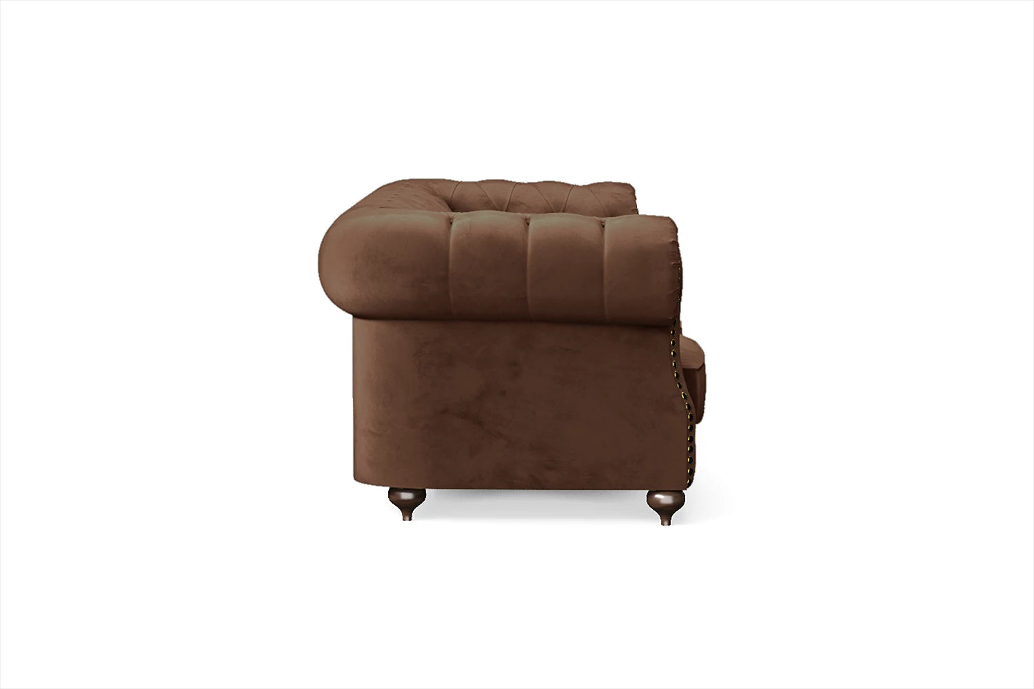 Bitonto 3 Seater Sofa Coffee Brown Velvet