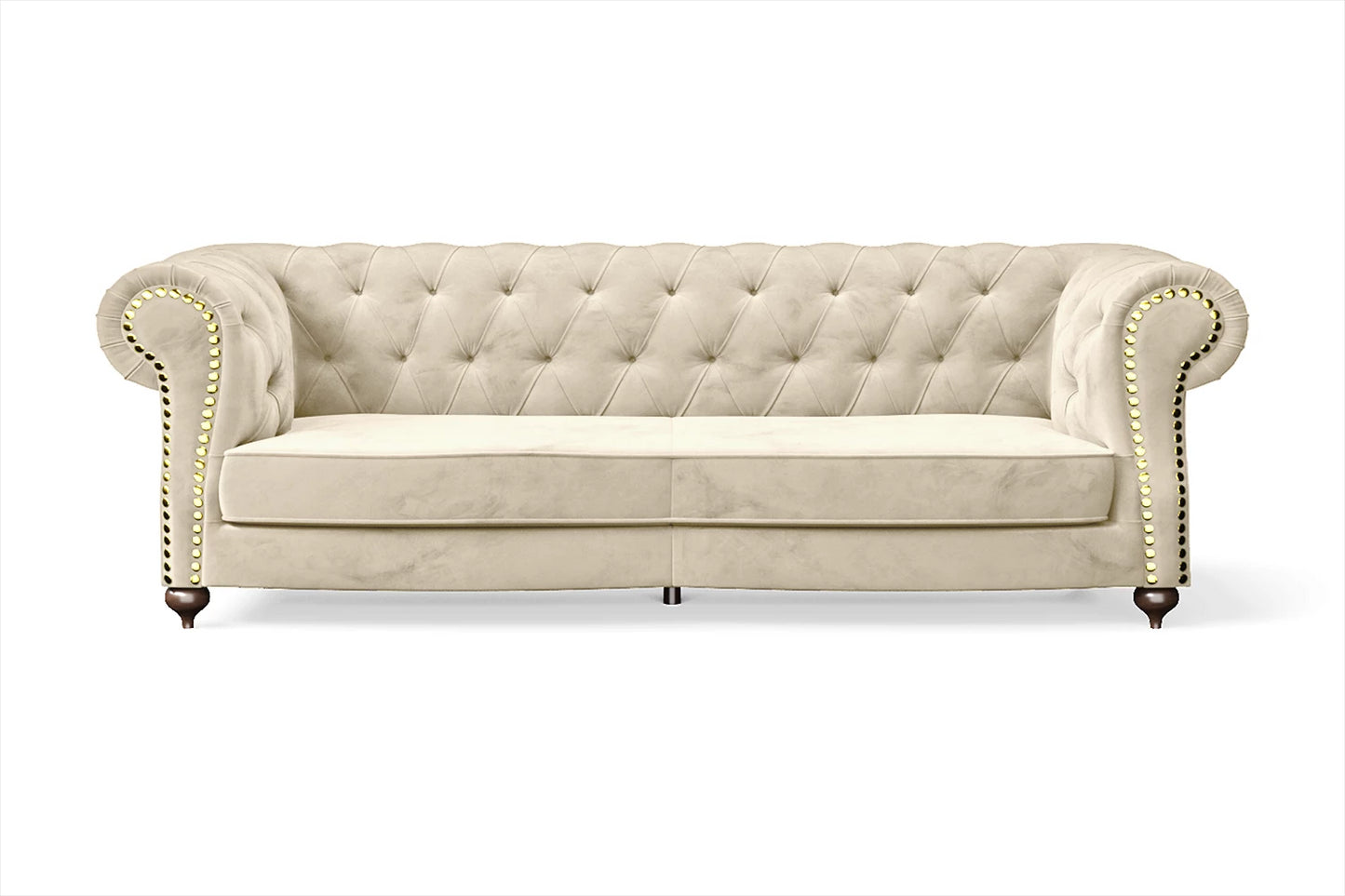 Bitonto 3 Seater Sofa Cream Velvet