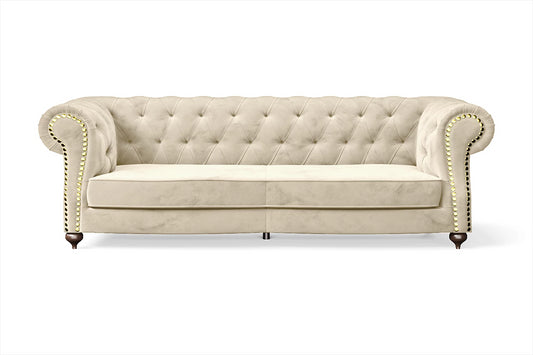 Bitonto 3 Seater Sofa Cream Velvet