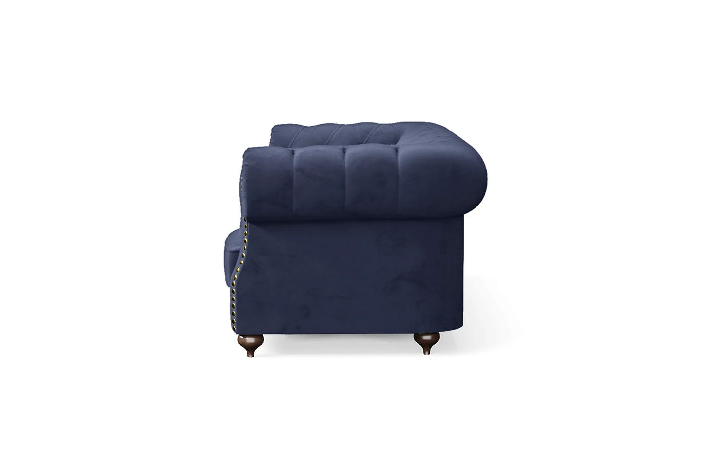 Bitonto 3 Seater Sofa Dark Blue Velvet