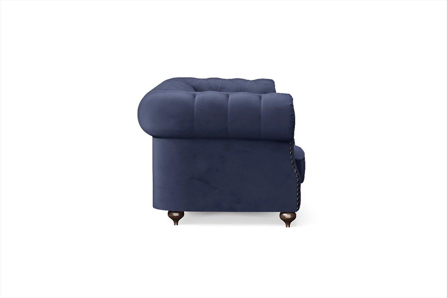 Bitonto 3 Seater Sofa Dark Blue Velvet