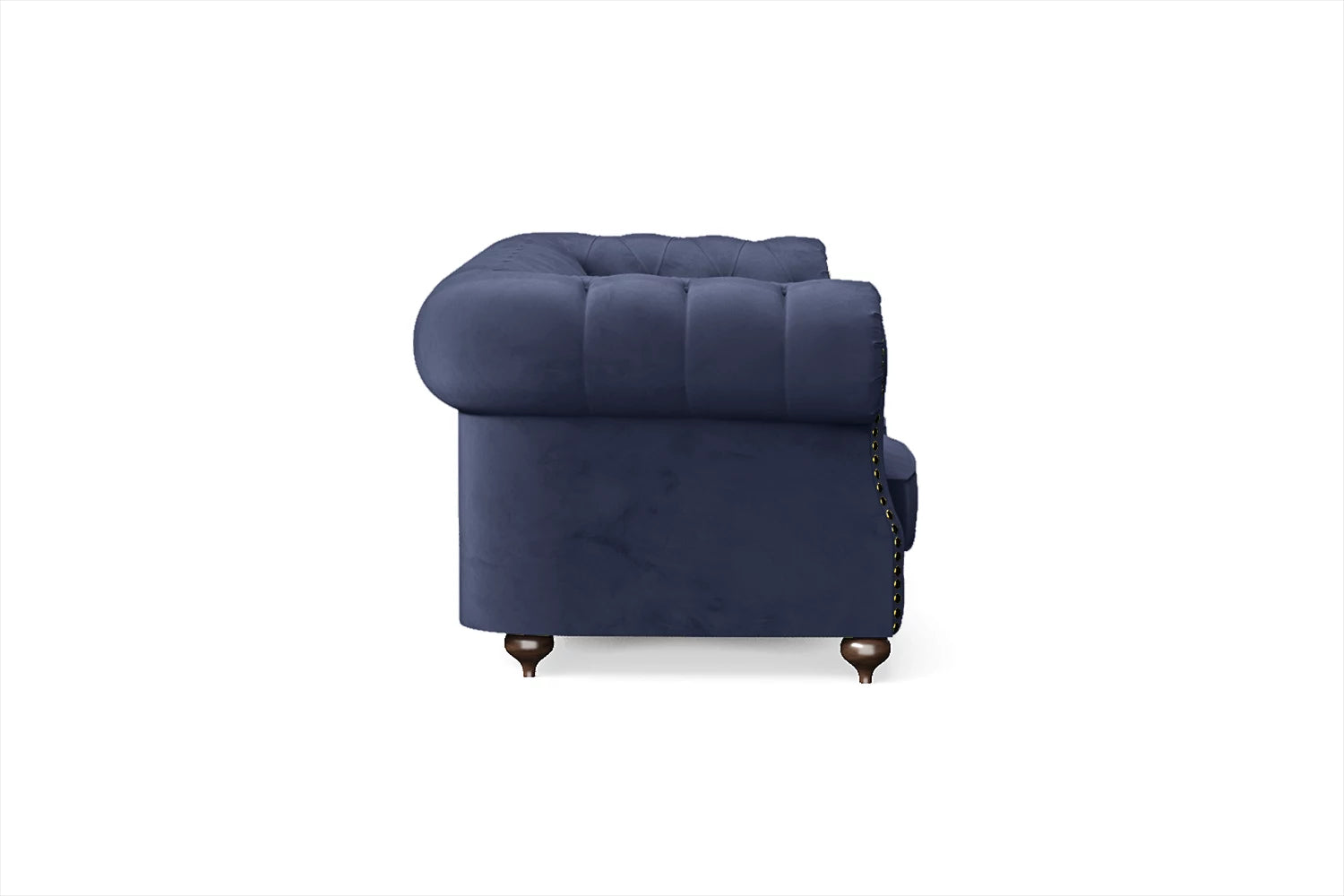 Bitonto 3 Seater Sofa Dark Blue Velvet