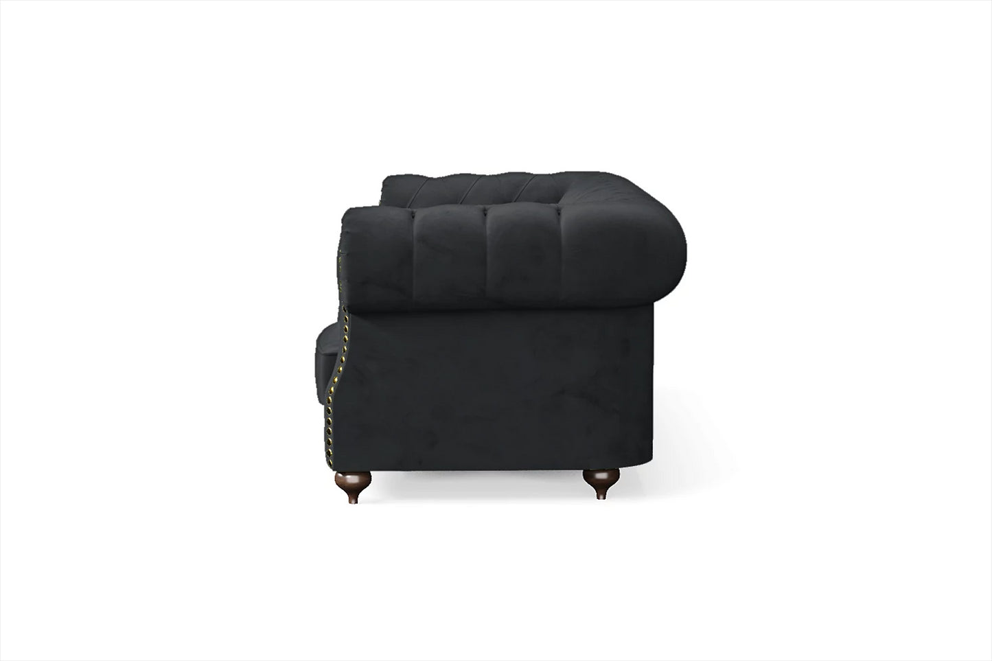 Bitonto 3 Seater Sofa Dark Grey Velvet