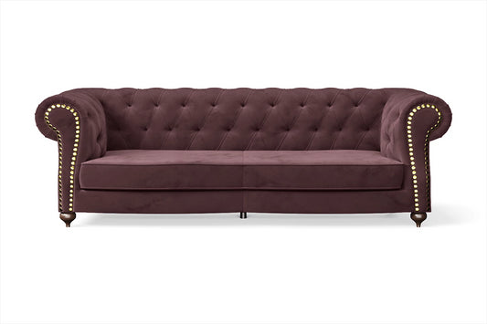 Bitonto 3 Seater Sofa Grape Velvet