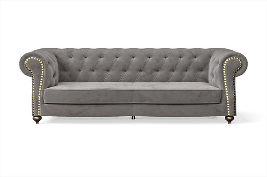 Bitonto 3 Seater Sofa Grey Velvet