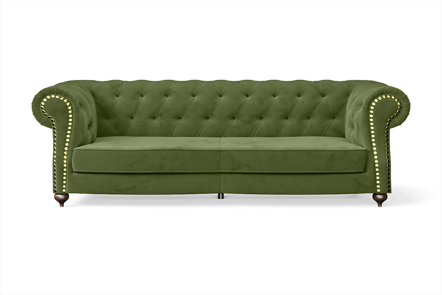 Bitonto 3 Seater Sofa Lime Velvet