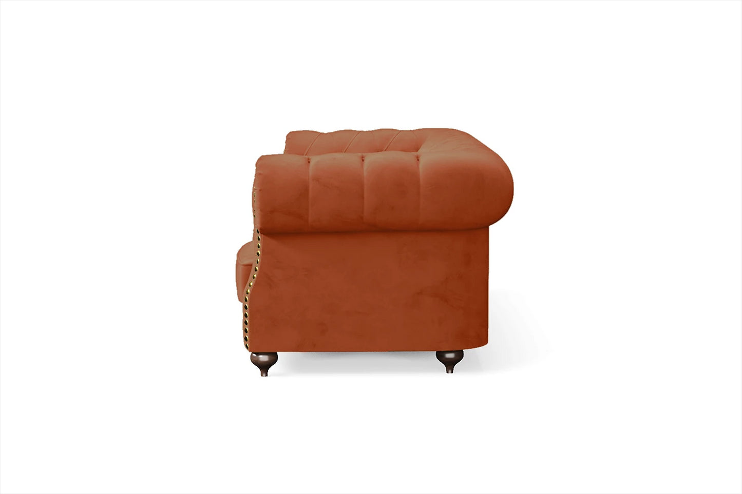 Bitonto 3 Seater Sofa Orange Velvet