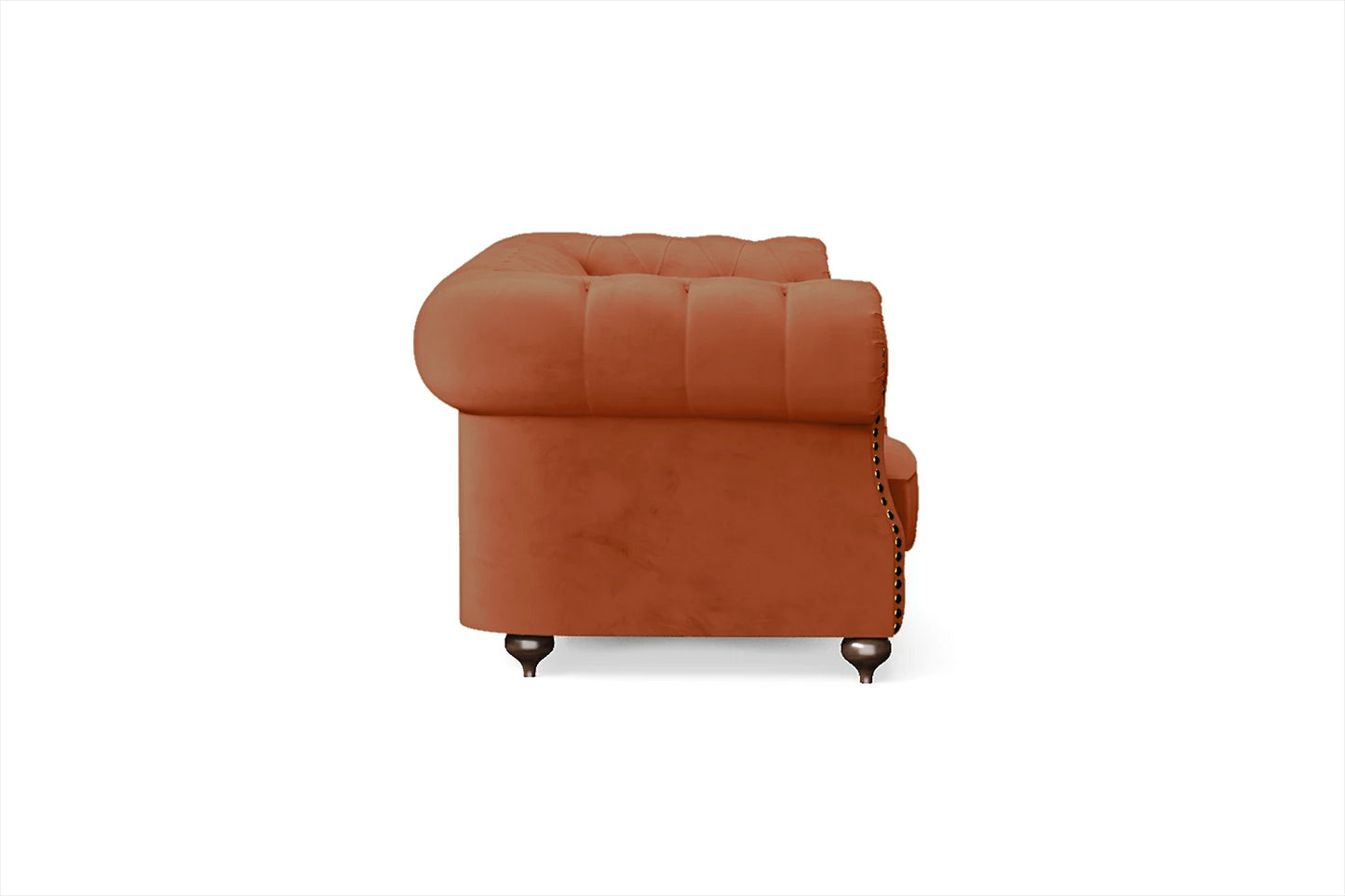 Bitonto 3 Seater Sofa Orange Velvet