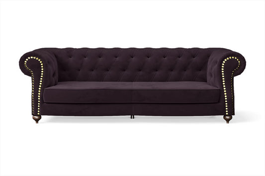 Bitonto 3 Seater Sofa Purple Velvet