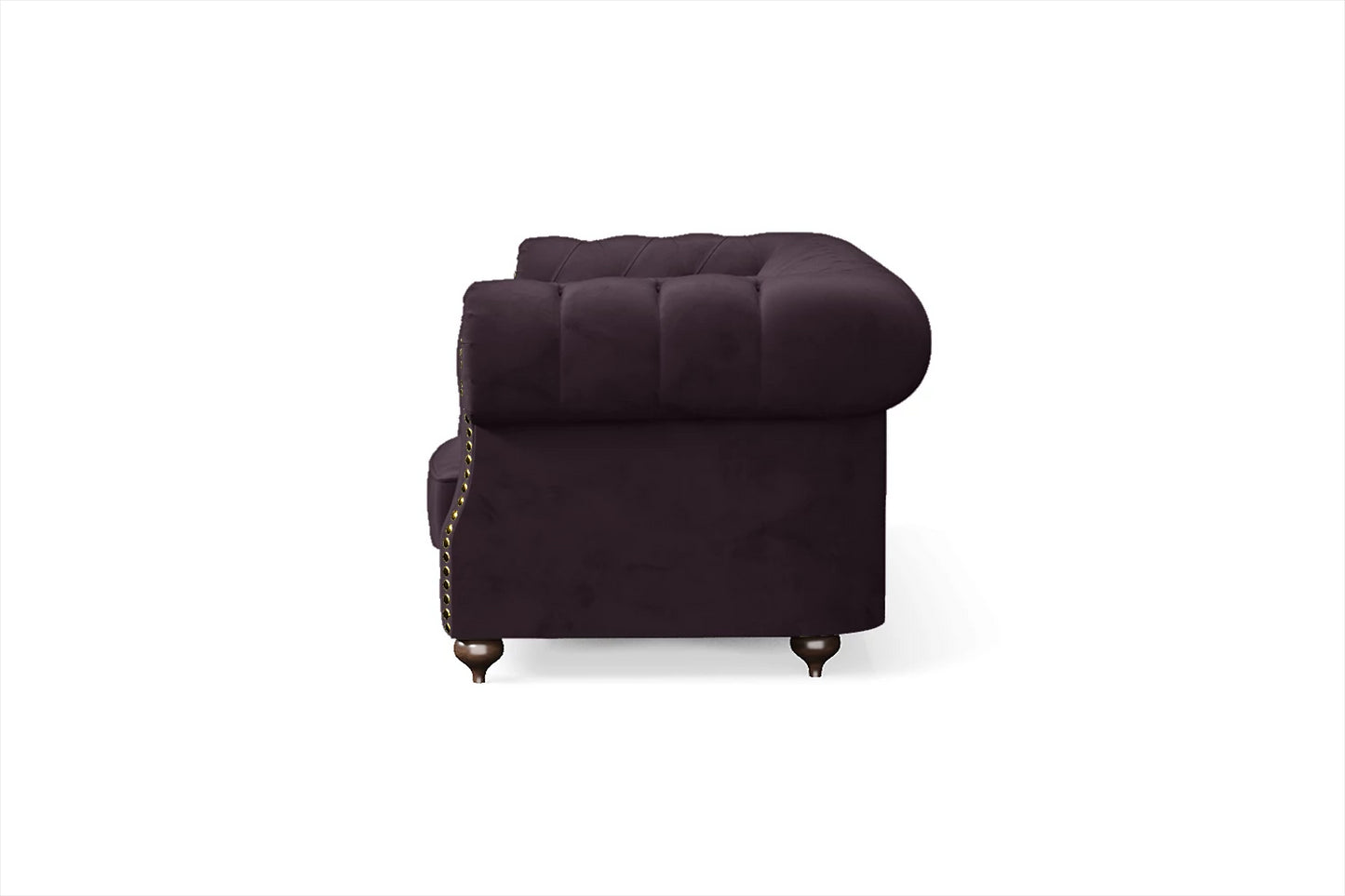 Bitonto 3 Seater Sofa Purple Velvet