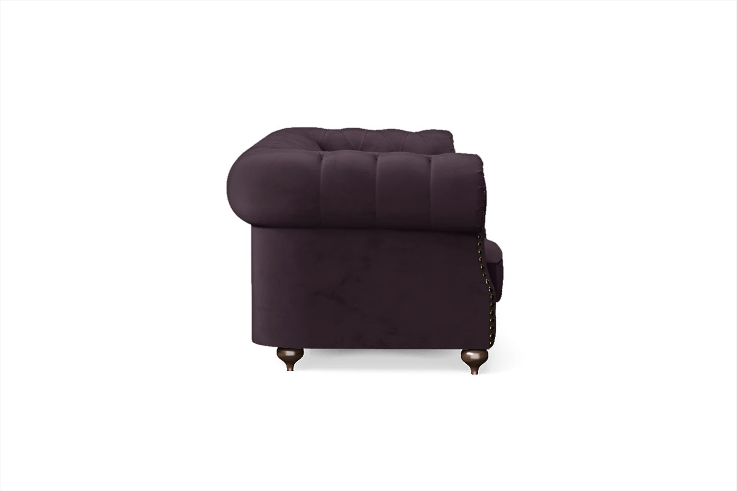 Bitonto 3 Seater Sofa Purple Velvet