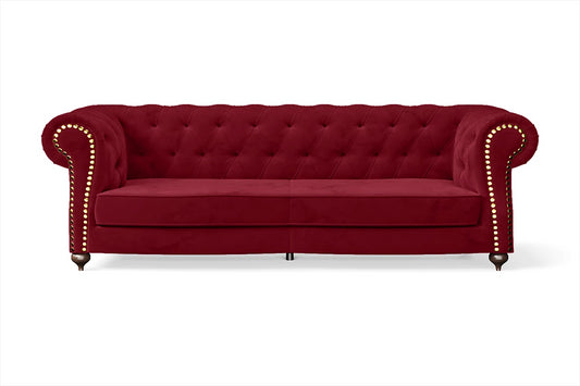 Bitonto 3 Seater Sofa Red Velvet