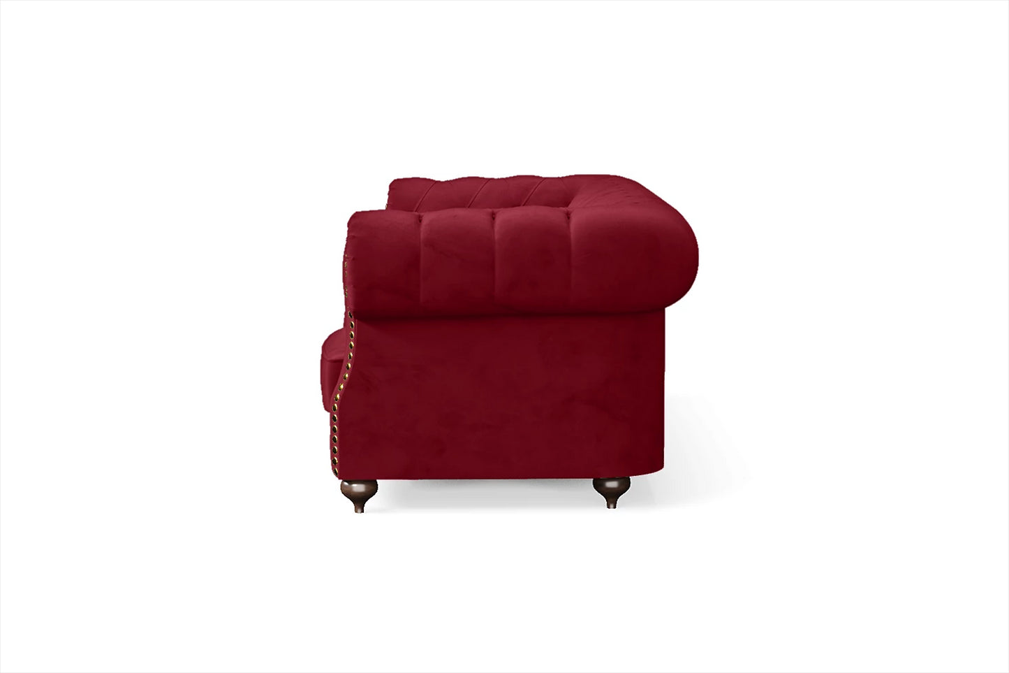 Bitonto 3 Seater Sofa Red Velvet