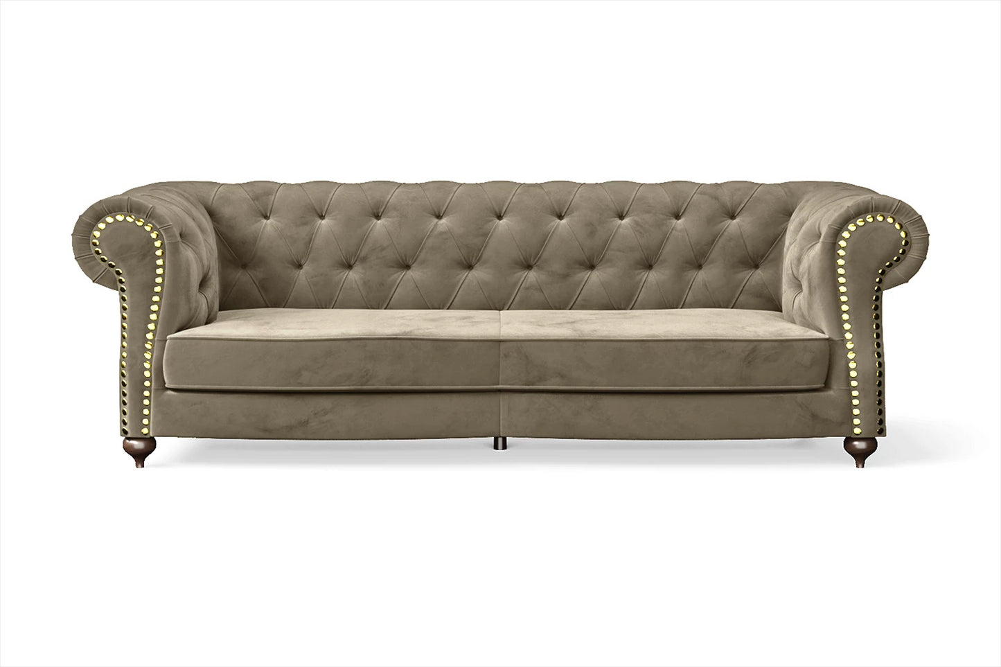 Bitonto 3 Seater Sofa Sand Velvet