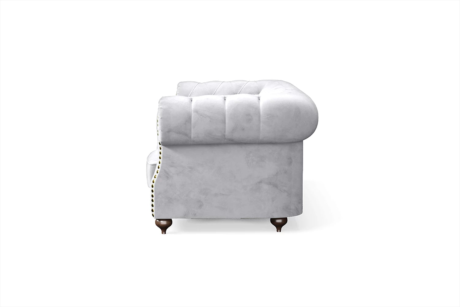 Bitonto 3 Seater Sofa Silver Velvet