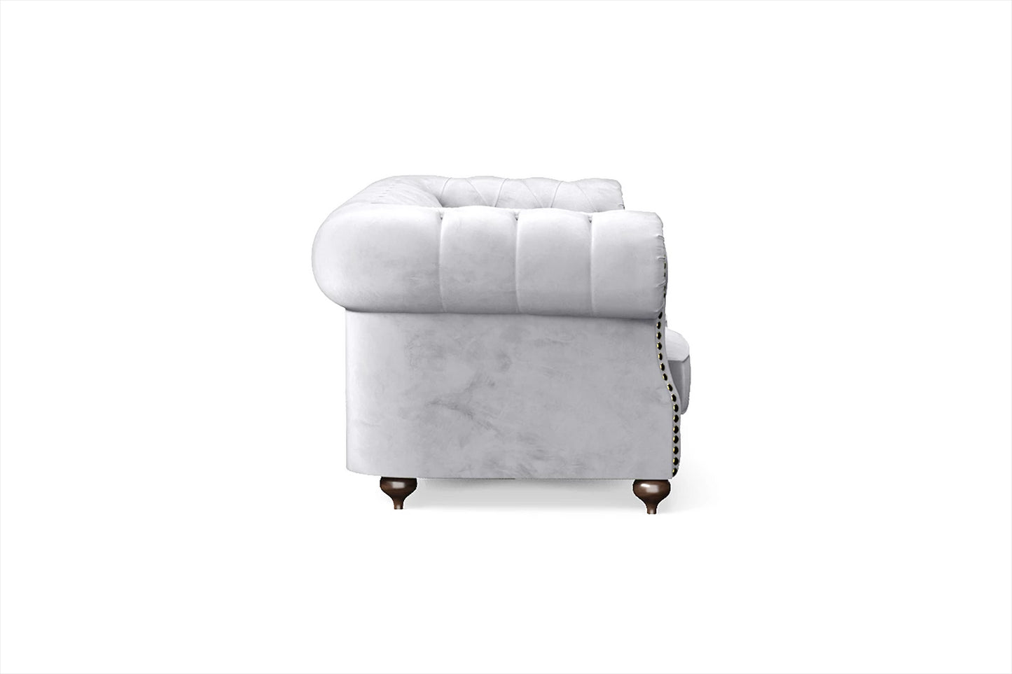 Bitonto 3 Seater Sofa Silver Velvet