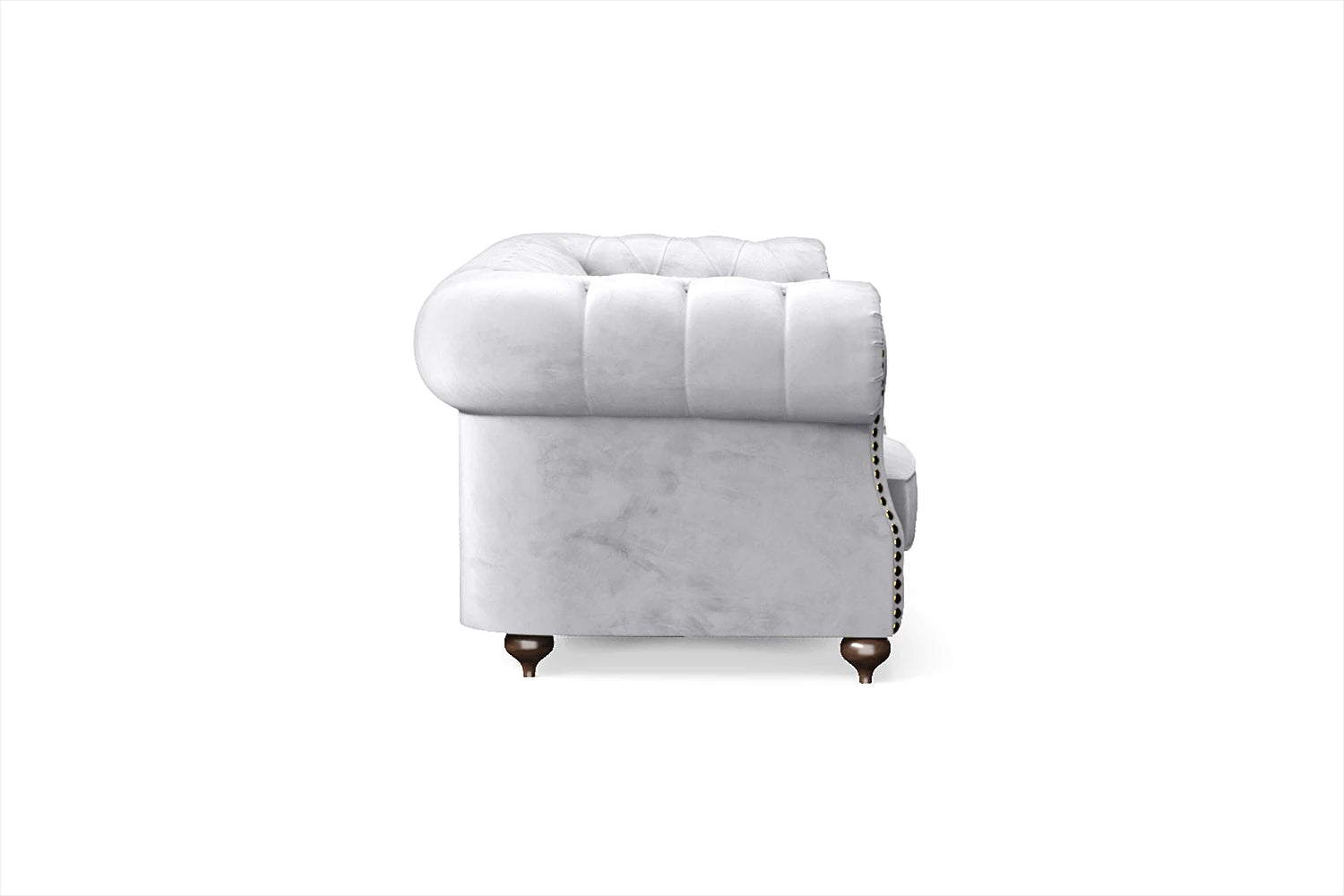 Bitonto 3 Seater Sofa Silver Velvet