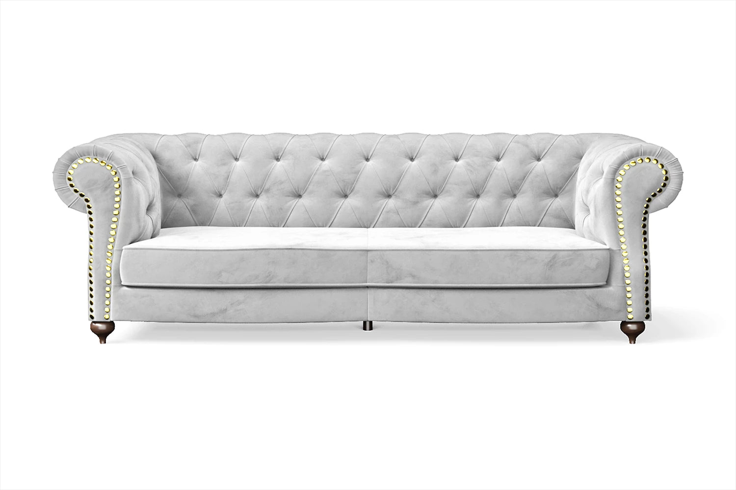 Bitonto 3 Seater Sofa White Velvet