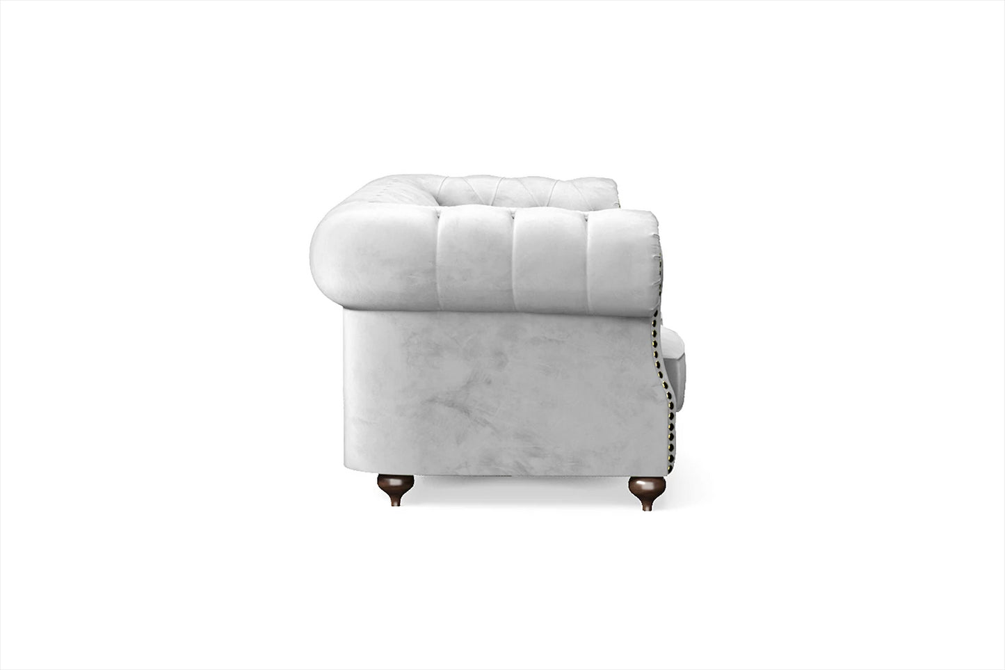 Bitonto 3 Seater Sofa White Velvet