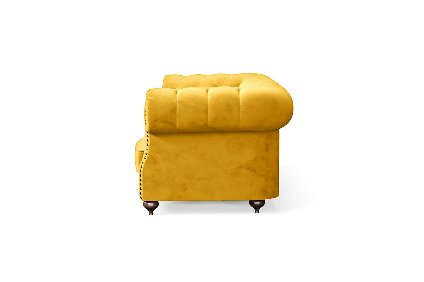 Bitonto 3 Seater Sofa Yellow Velvet