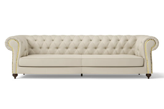 Bitonto 4 Seater Sofa Cream Leather