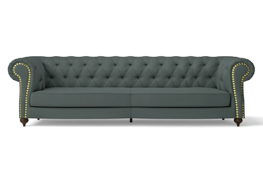 Bitonto 4 Seater Sofa Dusky Turquoise Leather