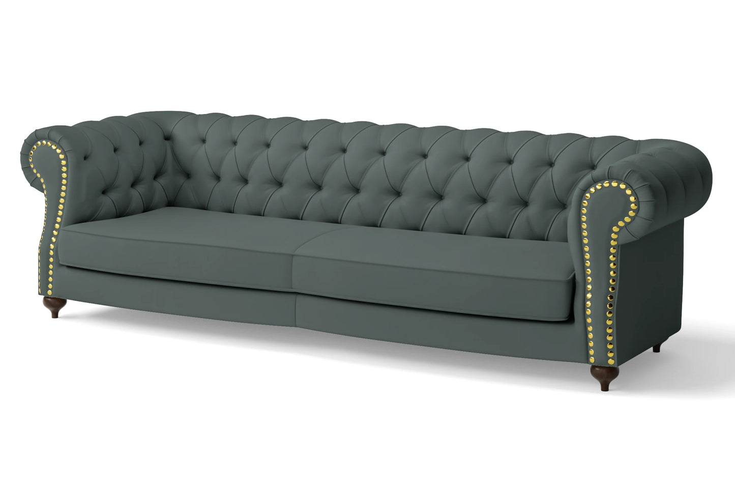 Bitonto 4 Seater Sofa Dusky Turquoise Leather