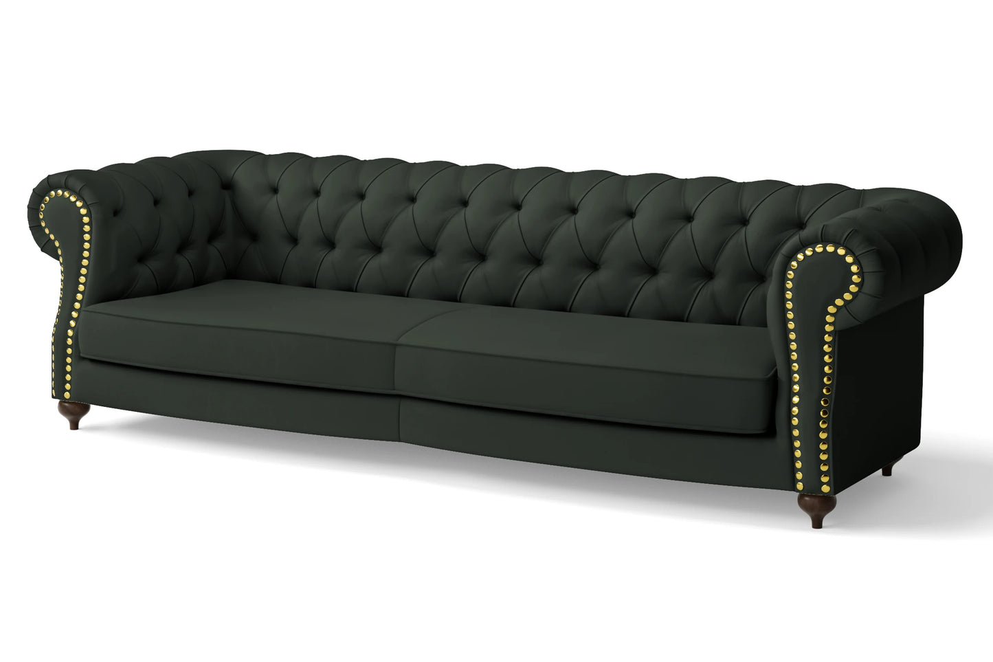 Bitonto 4 Seater Sofa Green Leather