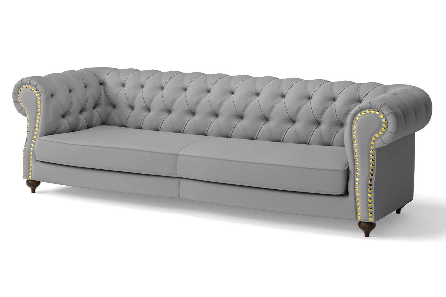 Bitonto 4 Seater Sofa Grey Leather